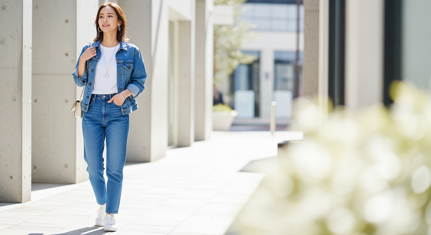 30代40代「デニム＋スウェット」で品よく見せる3つのコツ