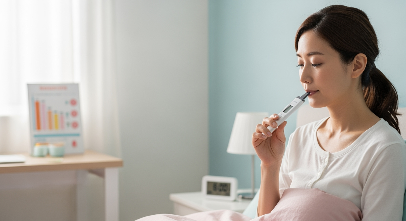 毎朝1分で体のリズムが分かる！基礎体温の正しい測り方と0.3℃の微妙な変化を見逃さないコツ