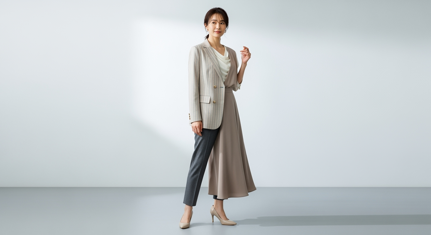 骨格MIX女性が「なんだか決まらない」を解決する7:3配分コーデ術