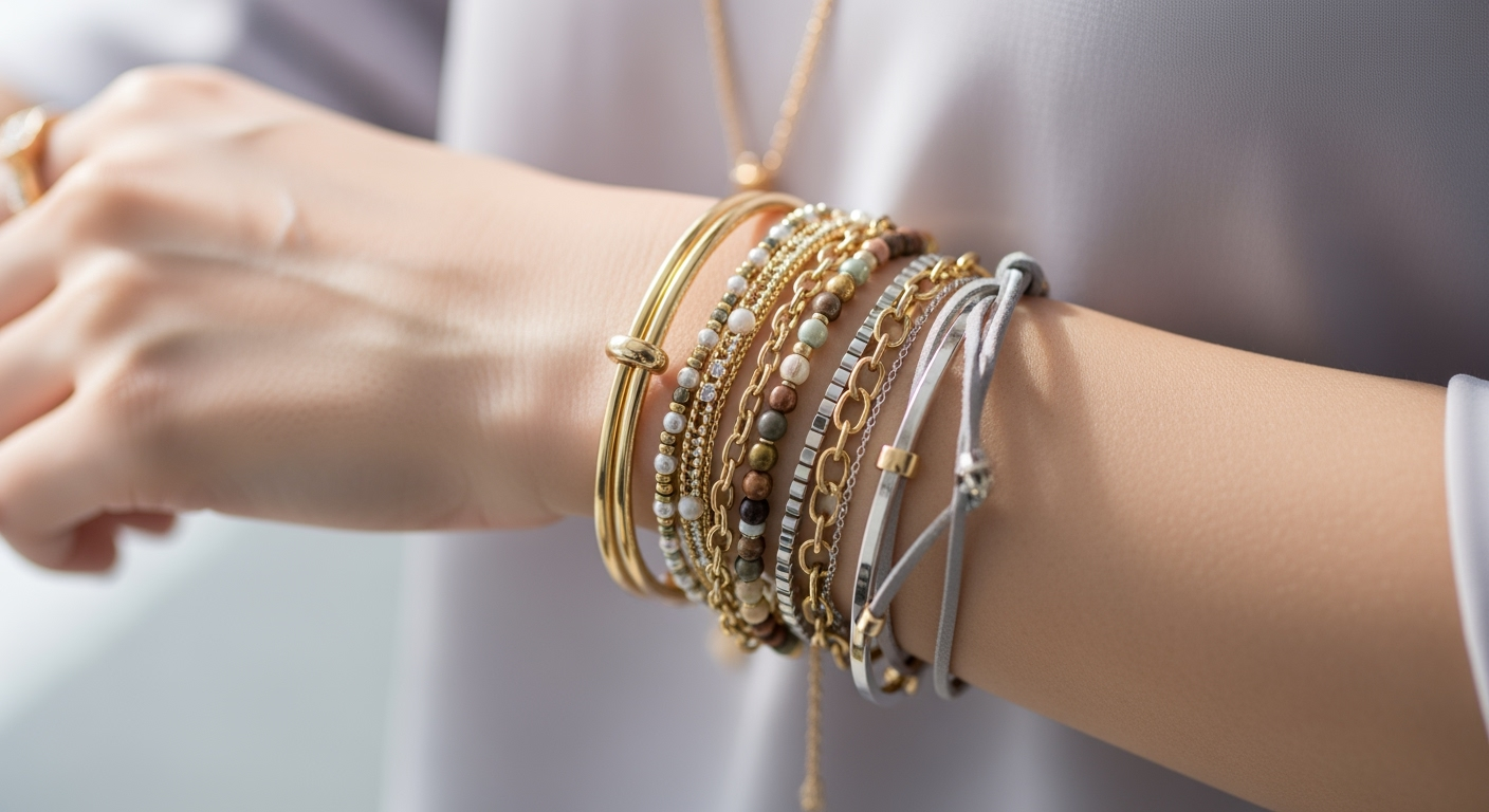 3分で完成｜大人のブレスレット重ね付け、3つの黄金ルールで手首の印象が変わる
