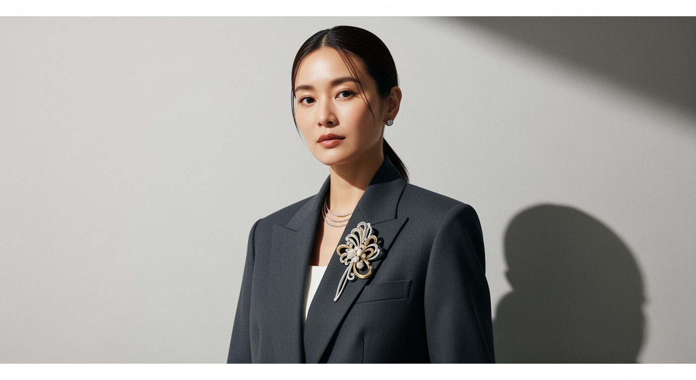 40代から始める！3cm差で顔映りが劇的に変わるブローチの正解位置