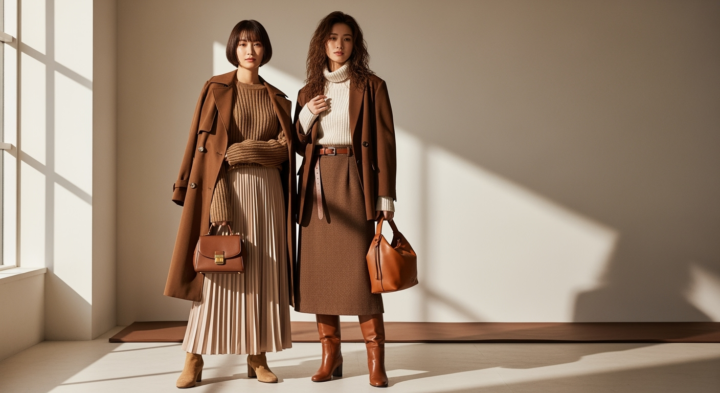 ブラウン系ワントーンコーデ｜40代が迷わない5つの着回しテクニック