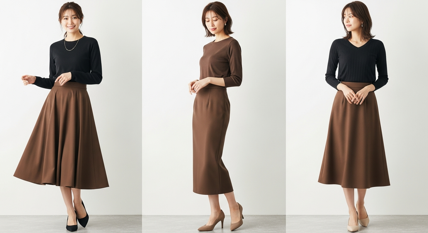 体型別スカートシルエット