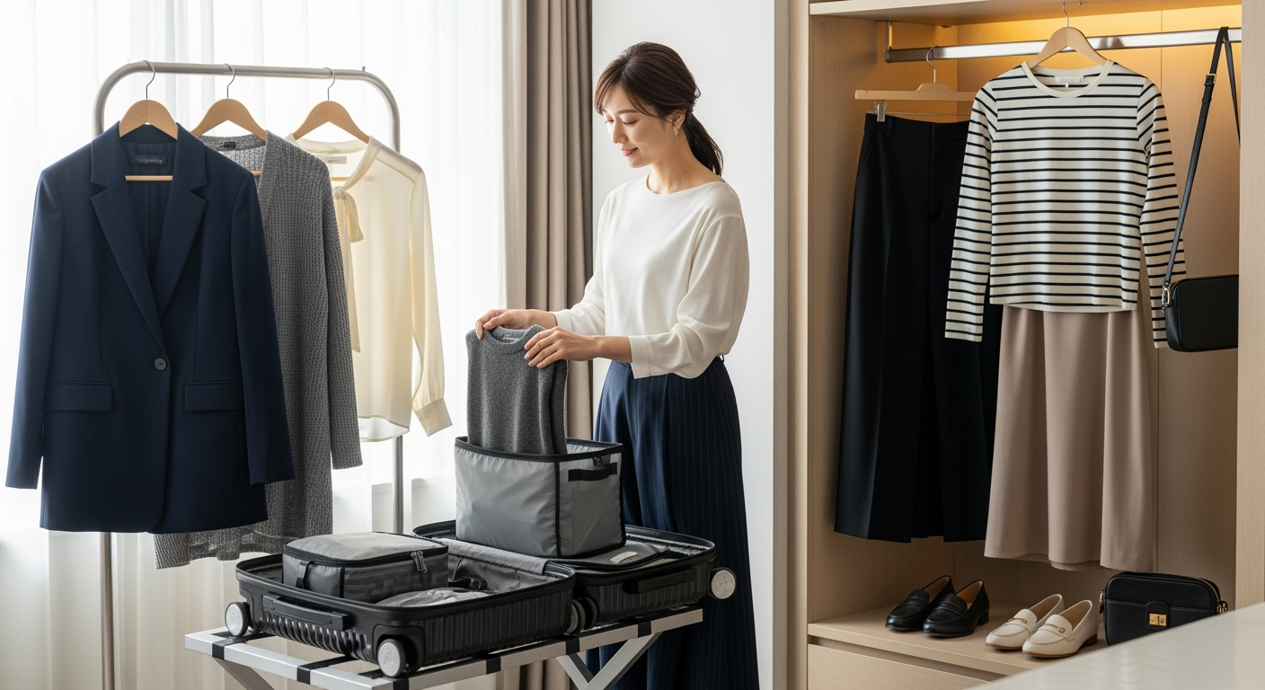 忙しい30代40代が実践！出張3日を荷物5kgで乗り切る「3色着回し術」