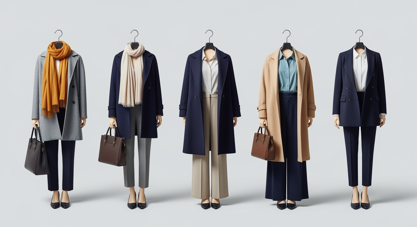 朝の服選びが3分で完成！通勤着回しコーデの「3色4素材」ルール