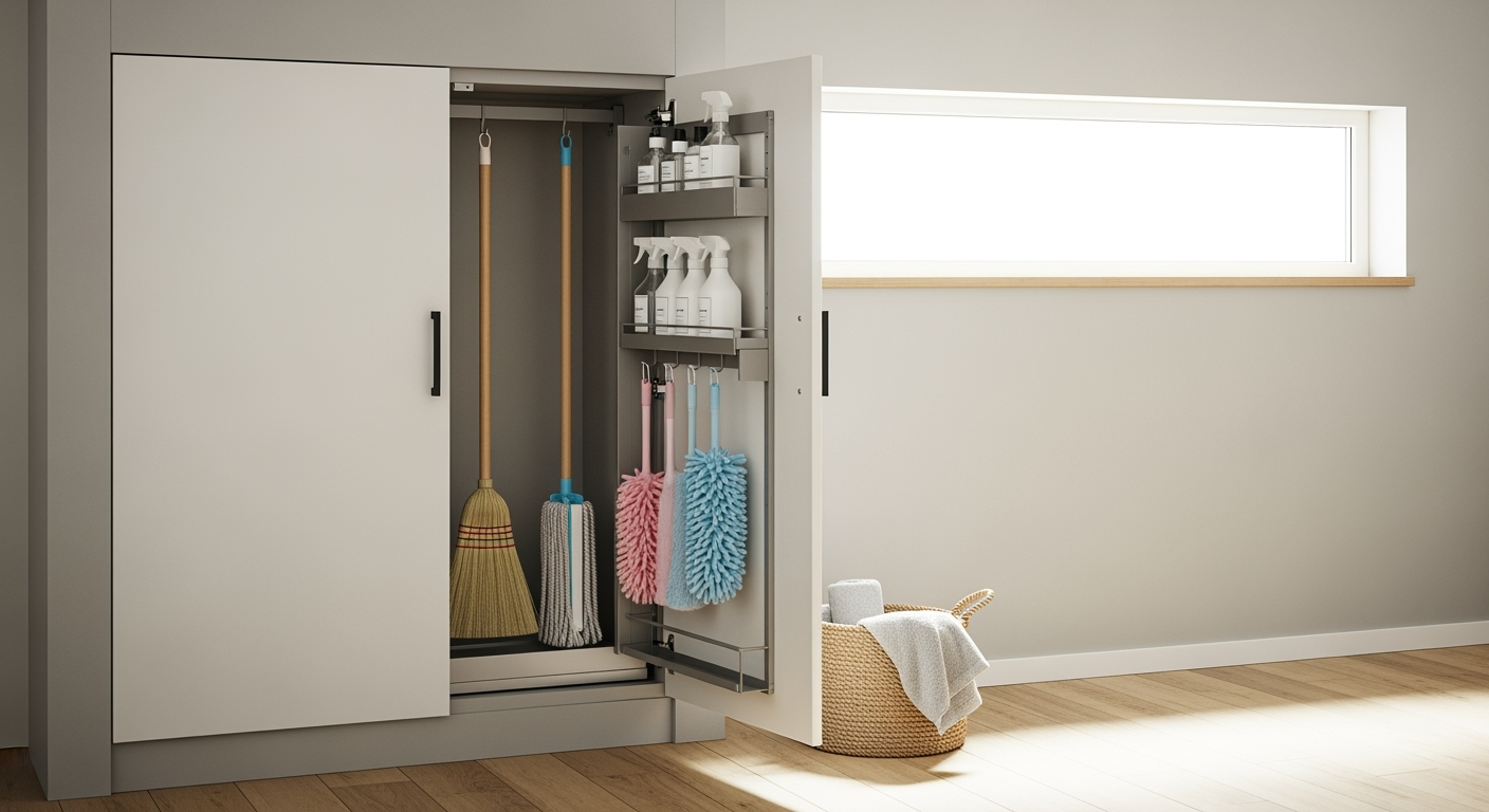 忙しい30代・40代が実践！掃除道具を15秒で取り出せる「隠す収納」のコツ