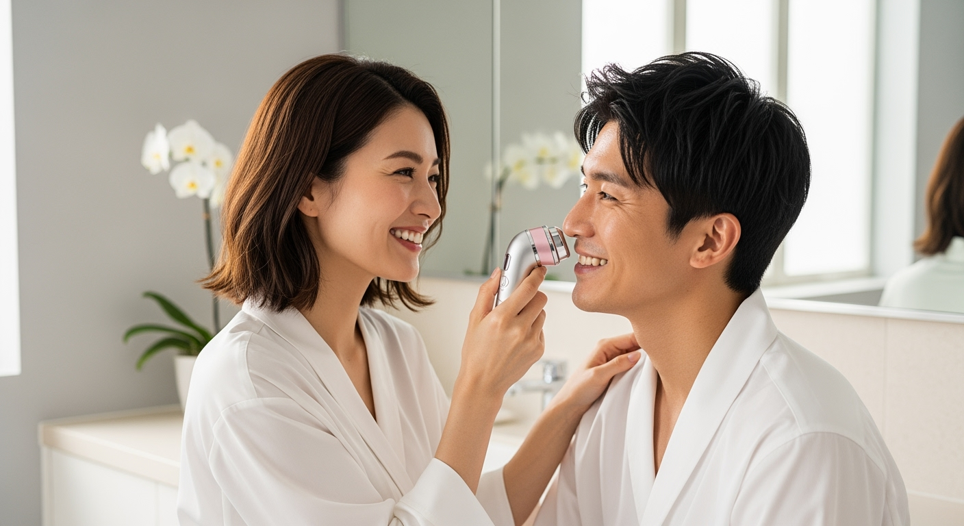 カップルで美顔器をシェアする時短美容術｜30代・40代が知りたい選び方と続けるコツ