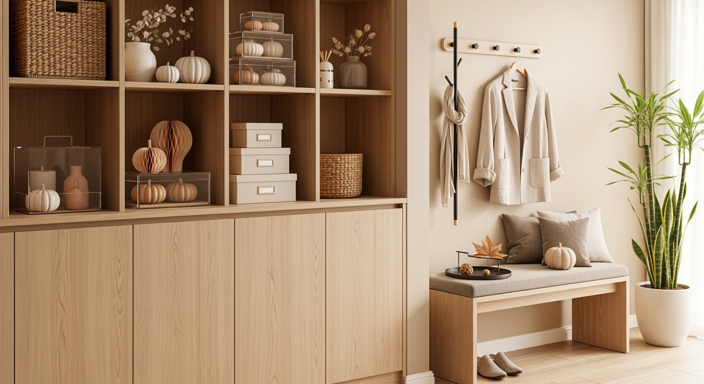 玄関の季節飾りが散らからない「回転収納」の作り方｜出し入れ5分のルール付き