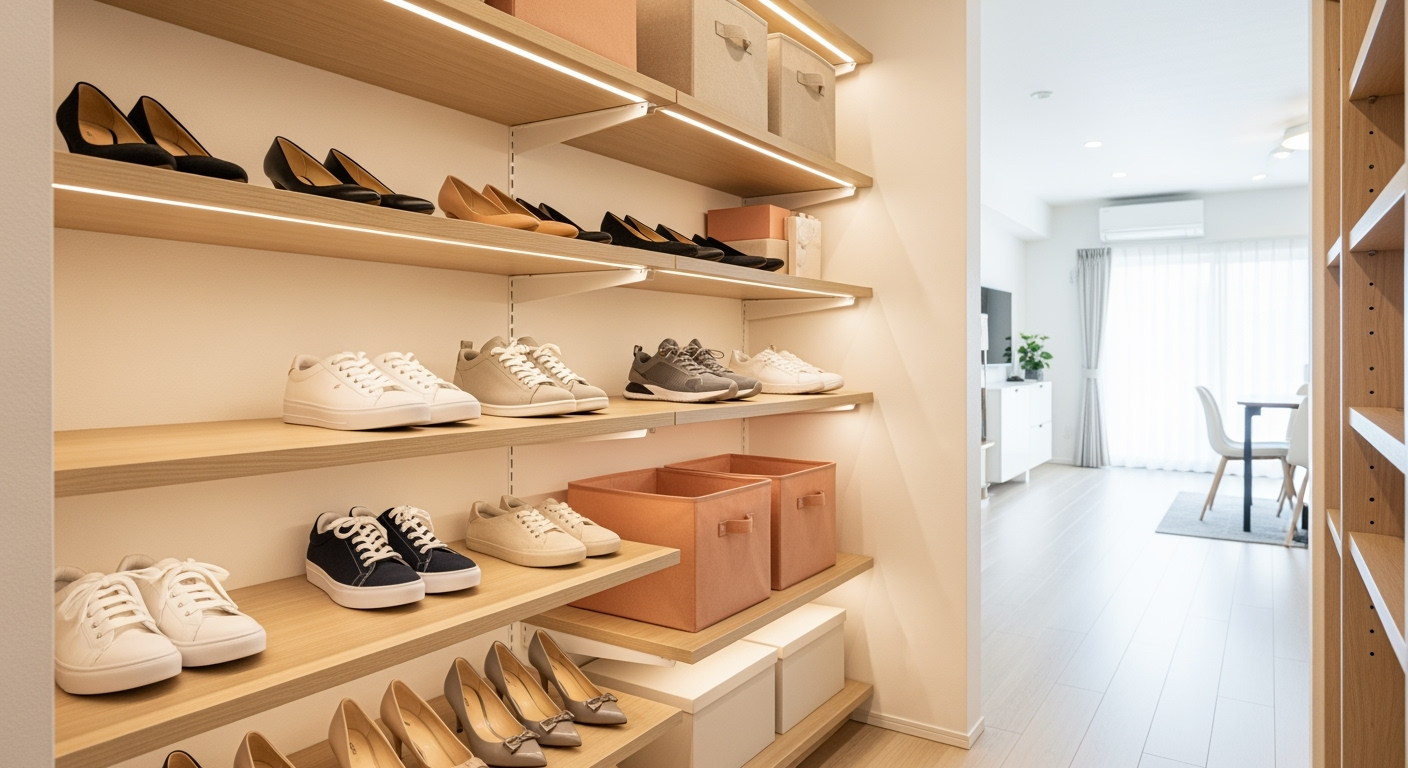 40代でも玄関がモデルルームみたい！たった3つの収納術で靴の散らかりを一瞬で解決