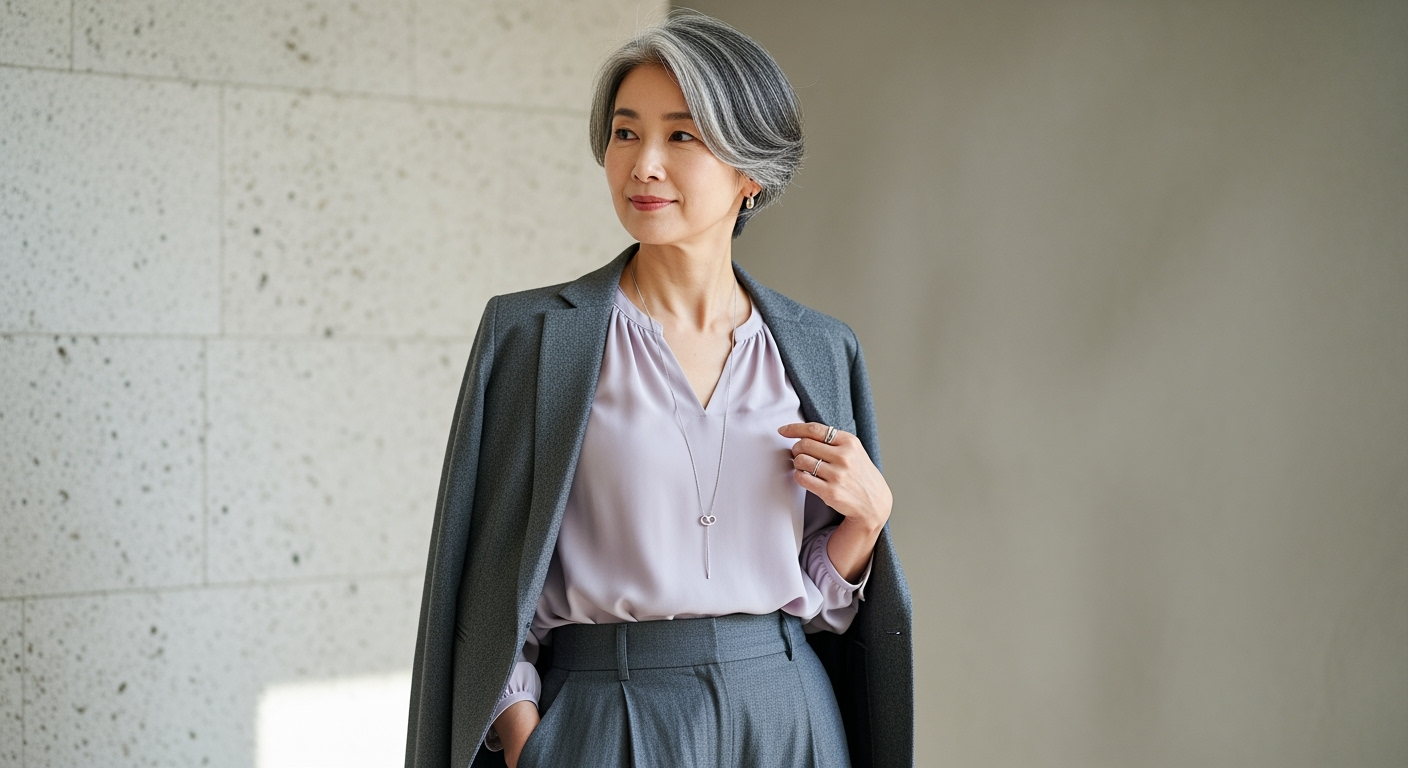 グレイヘアが「若く見える服」と「老けて見える服」の見分け方5つ