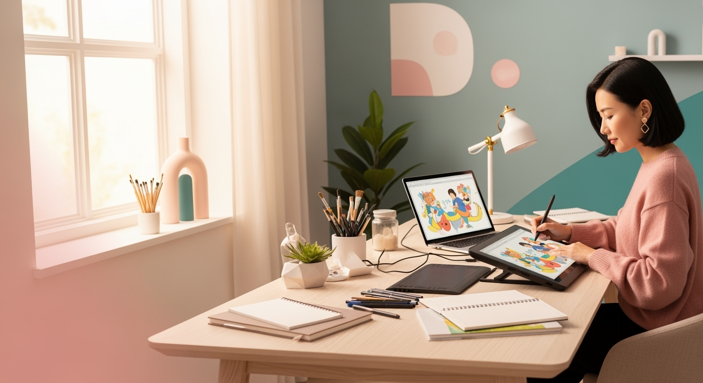 30代・40代女性が90日でイラスト副業を始める完全ガイド：相場から税金まで実践チェックリスト付き