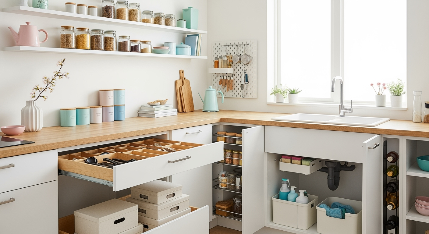 30代40代がやってる「ワンアクション収納」で料理時間が半分になるキッチン整理術20選