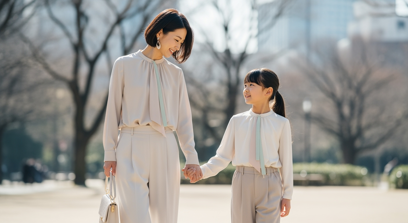 写真映えする親子リンクコーデの作り方：3分で決まる色と面積の黄金ルール