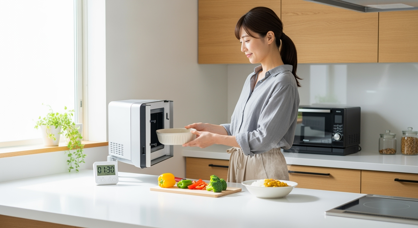電子レンジだけで15分！40代女性が実践する失敗しない時短献立の3つの基本