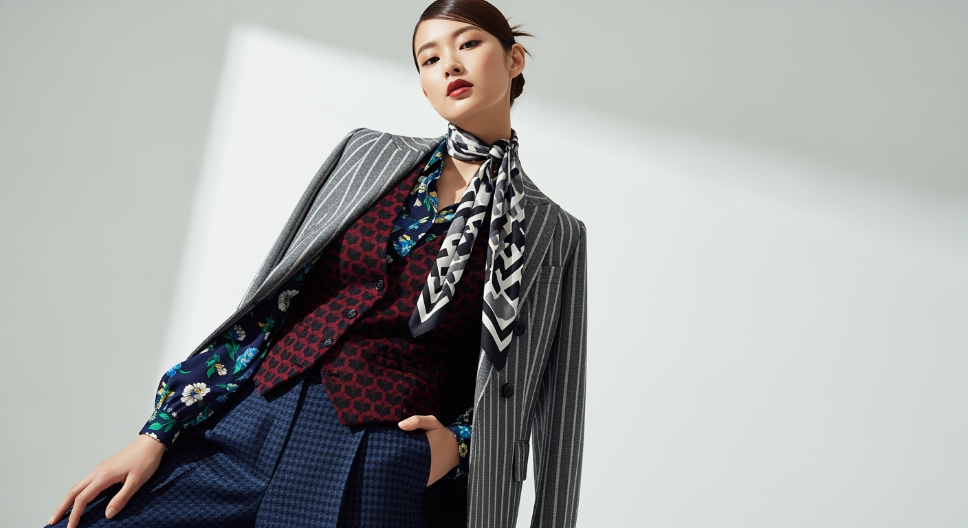 40代でも失敗しない「柄on柄」の3原則｜6:3:1の比率で一瞬で決まる大人コーデ