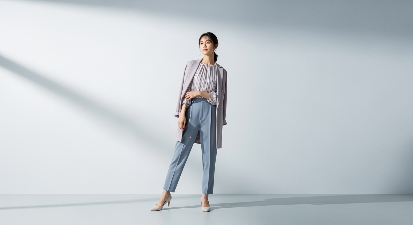 低身長さんが5cm脚長に見える「1/3–2/3の法則」｜30代40代の着こなし術