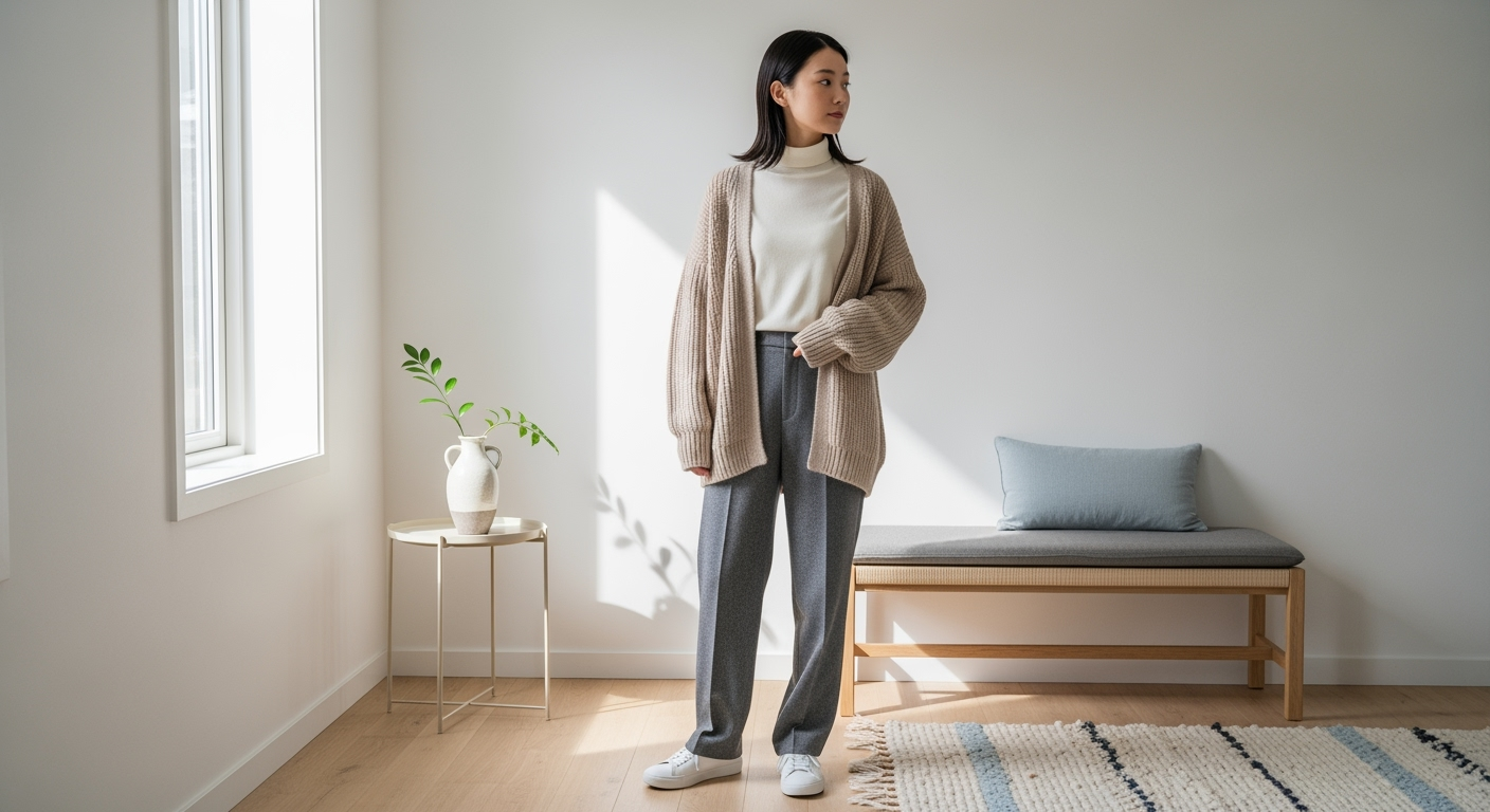 40代が夢中になる北欧スタイル！7着で作る機能美コーデの着回し術