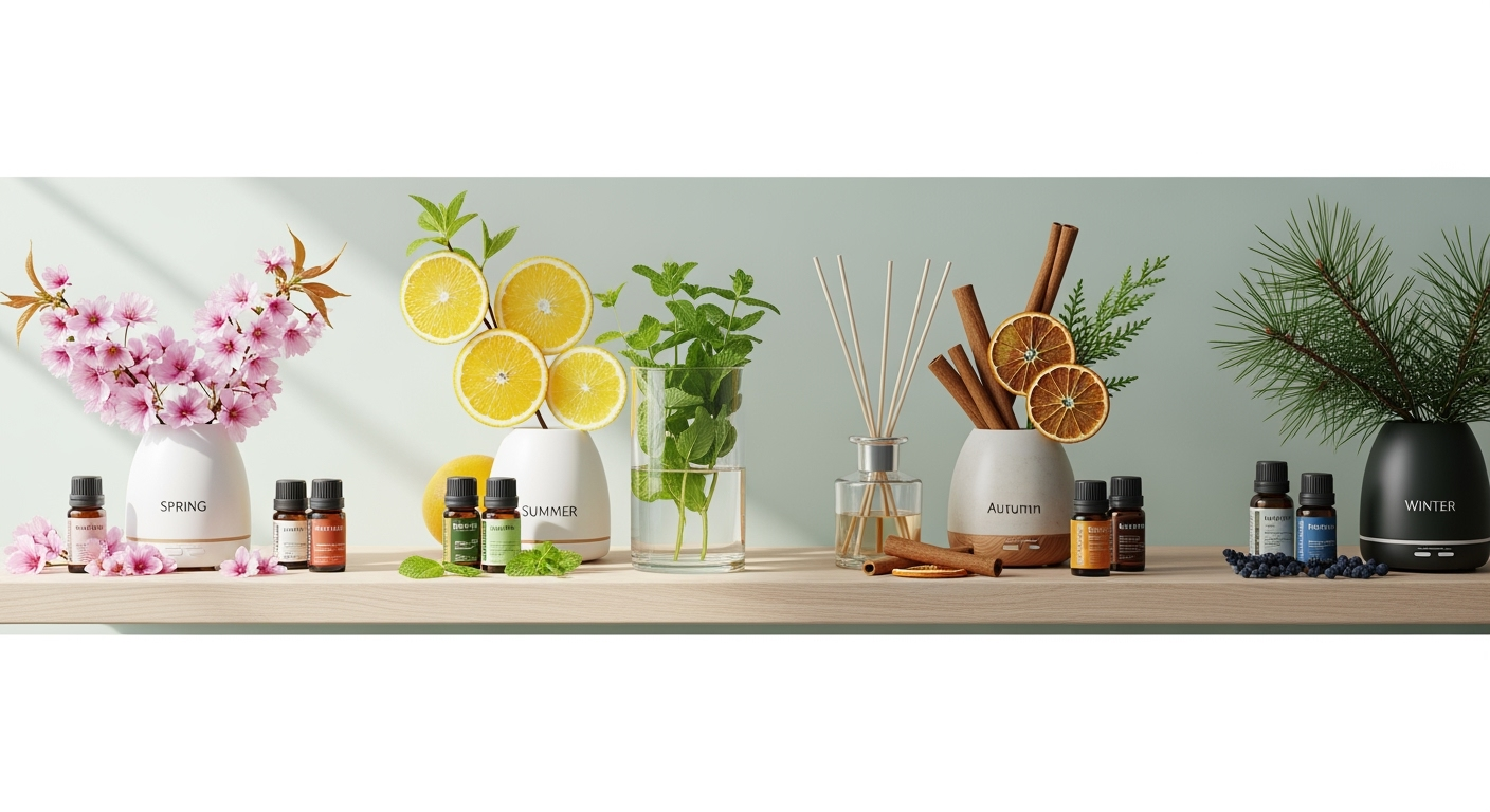 ゆらぎ世代が知りたい季節別アロマレシピ12選：ディフューザー・ロールオン・入浴で気分を整える香りの使い分け術