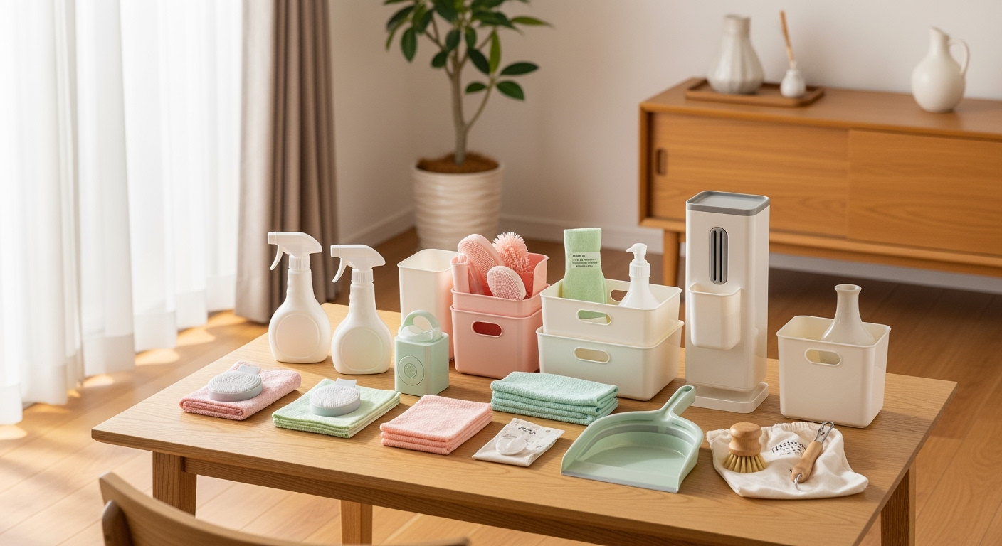 脚立なしでテレビ裏まで届く！100均伸縮モップ×重曹で掃除時間を半分にする方法