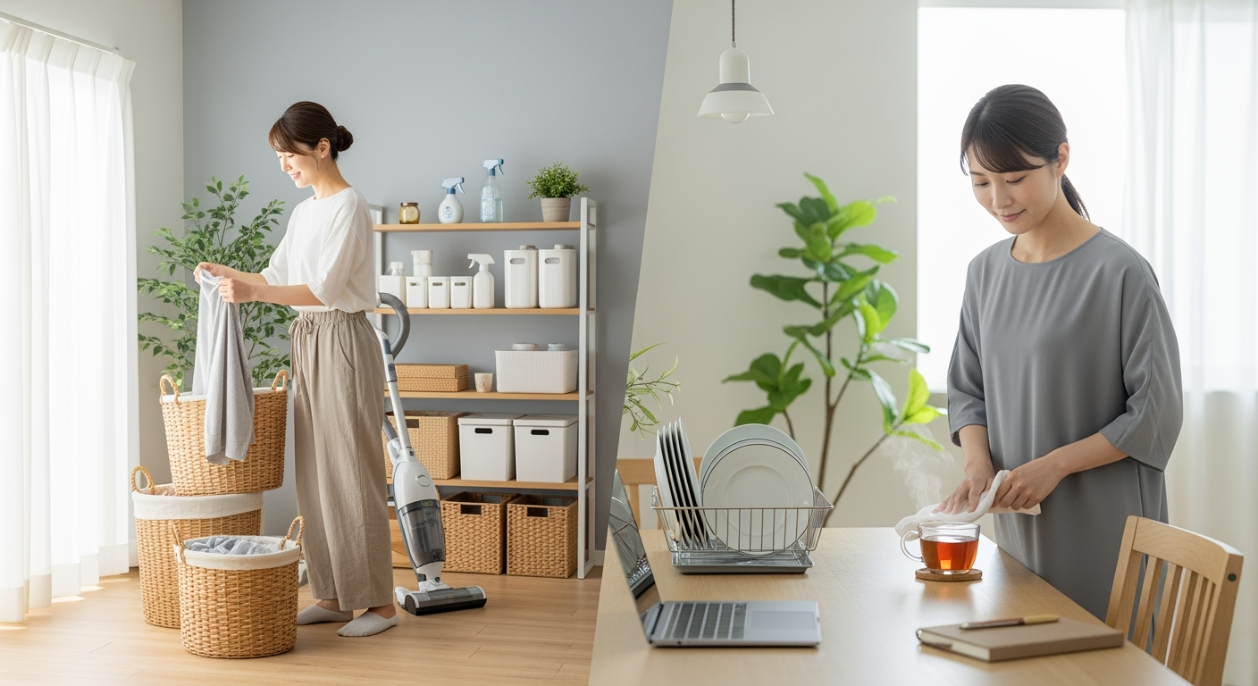 平日5分vs週末2時間、30代40代が選ぶべき家事パターン診断